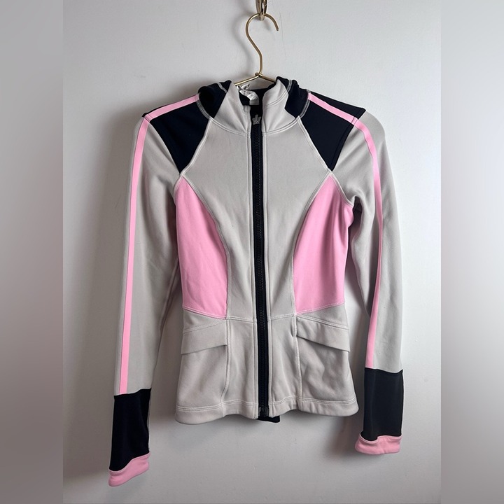 Lululemon Pink White Color-Block Jacket W/ Reflectors