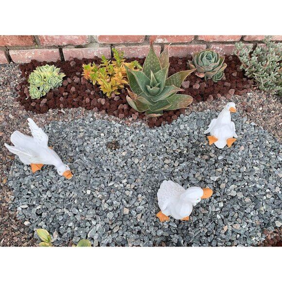 New Duck Yard Decorations Set of 3 Resin Goose Statues for Garden Decor