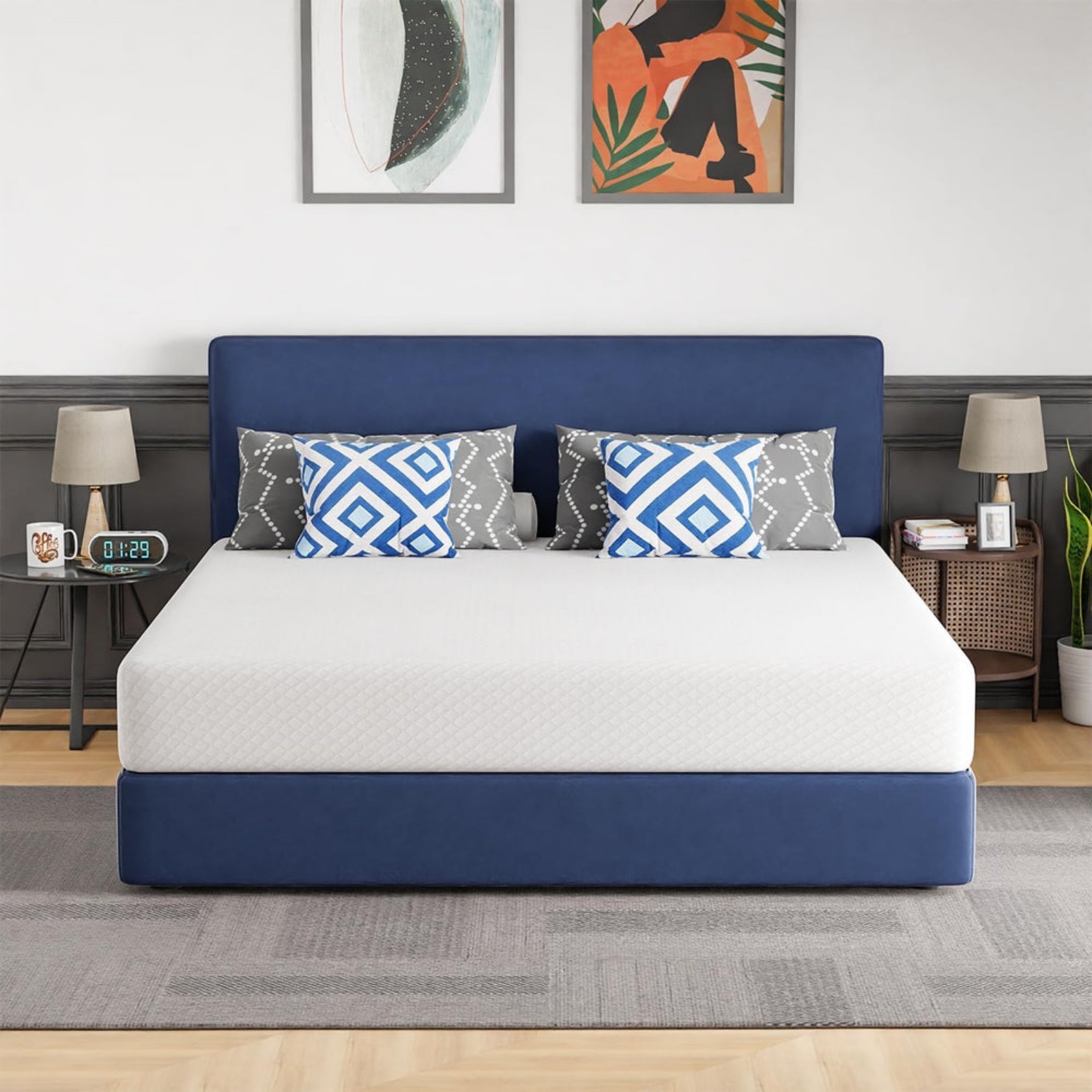 FDW 10 inch King Mattress Gel Memory Foam, Medium Firm