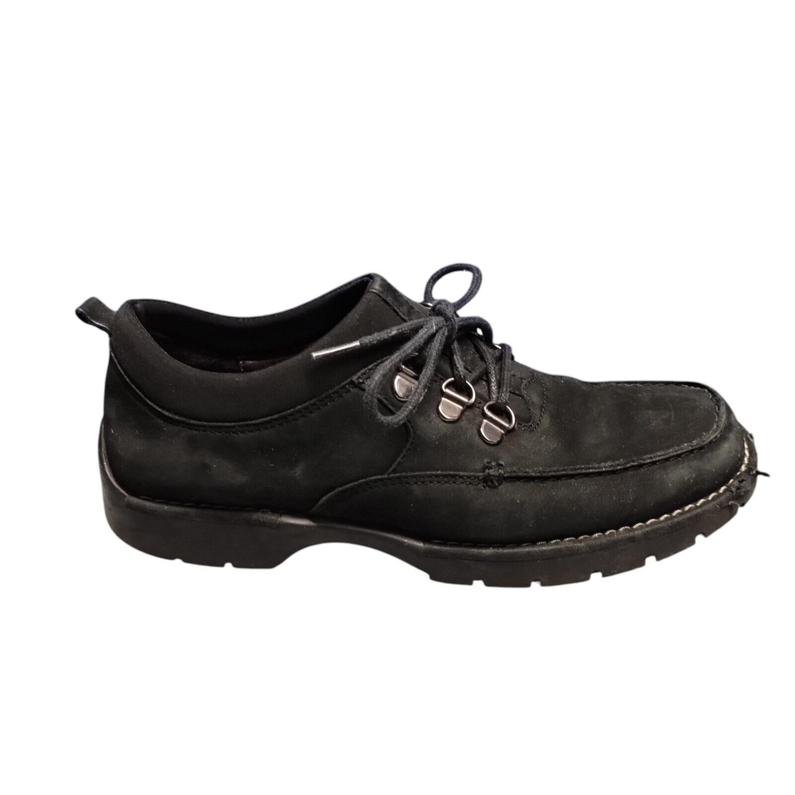 Aerosoles Oxfords Shoes Womens Size 6 Black Suede Leather Rubber Sole Lace Up