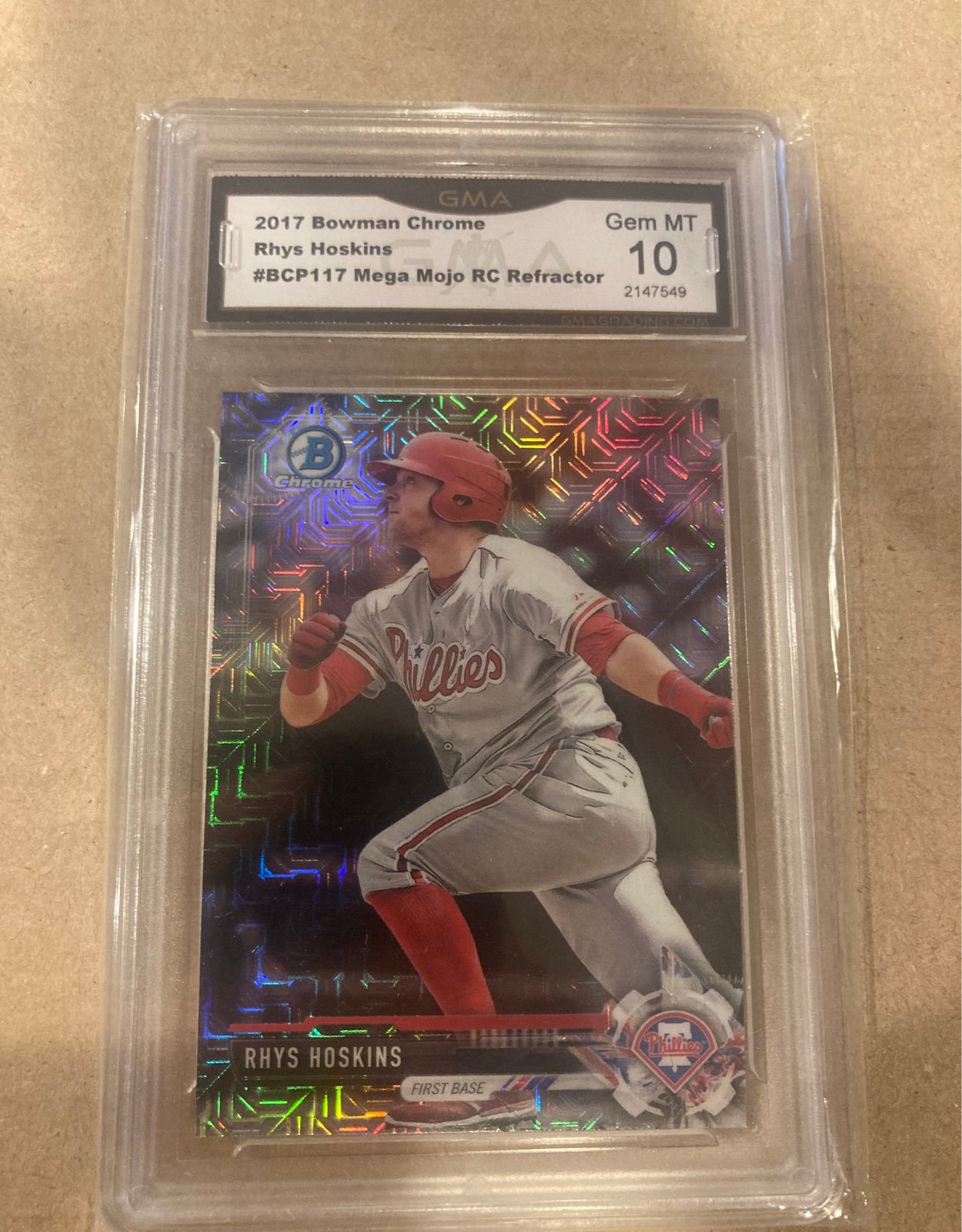 Rhys Hoskins Rookie GMA 10 Refractor Moj
