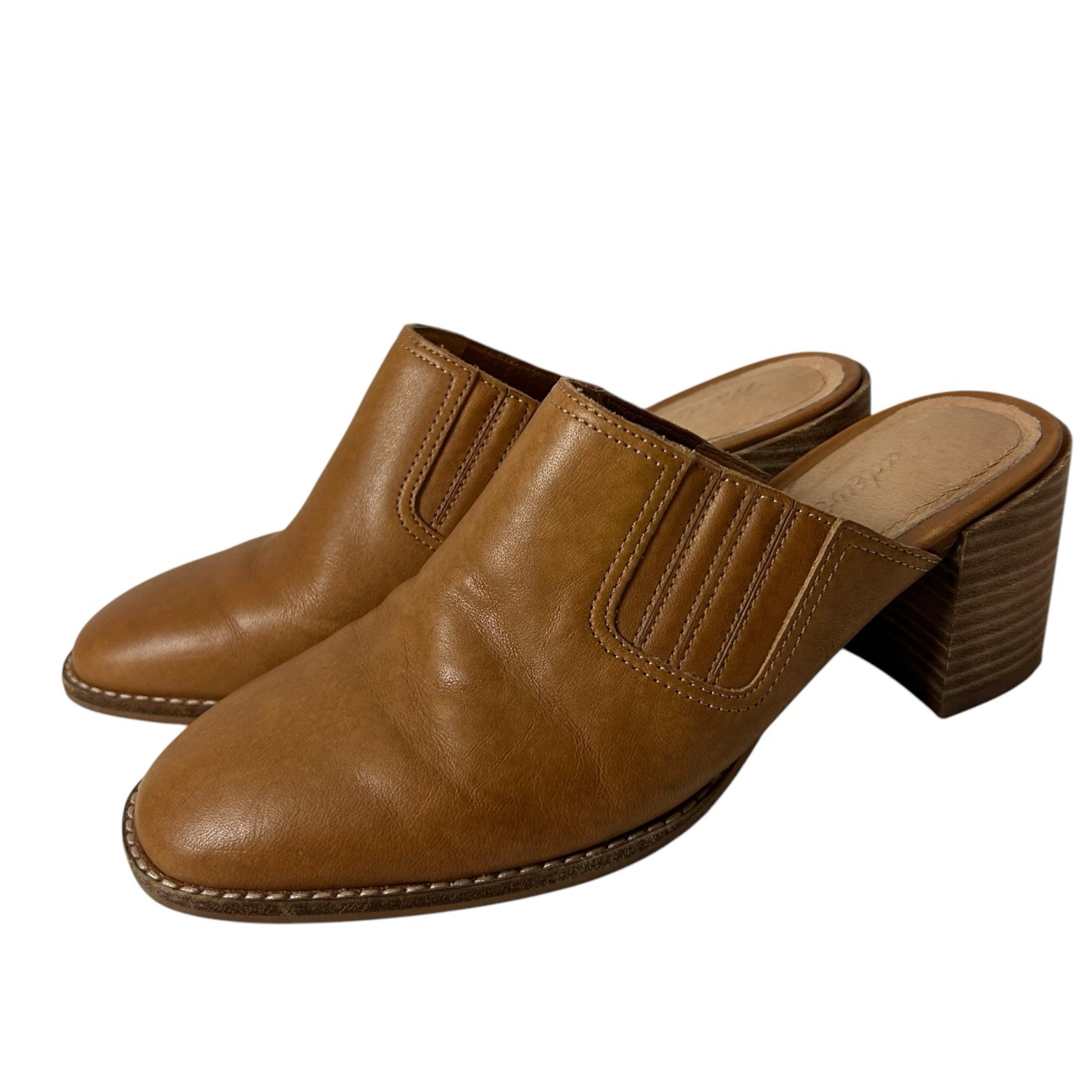 Madewell Women’s Mules Brown Leather Heels Size 7.5.