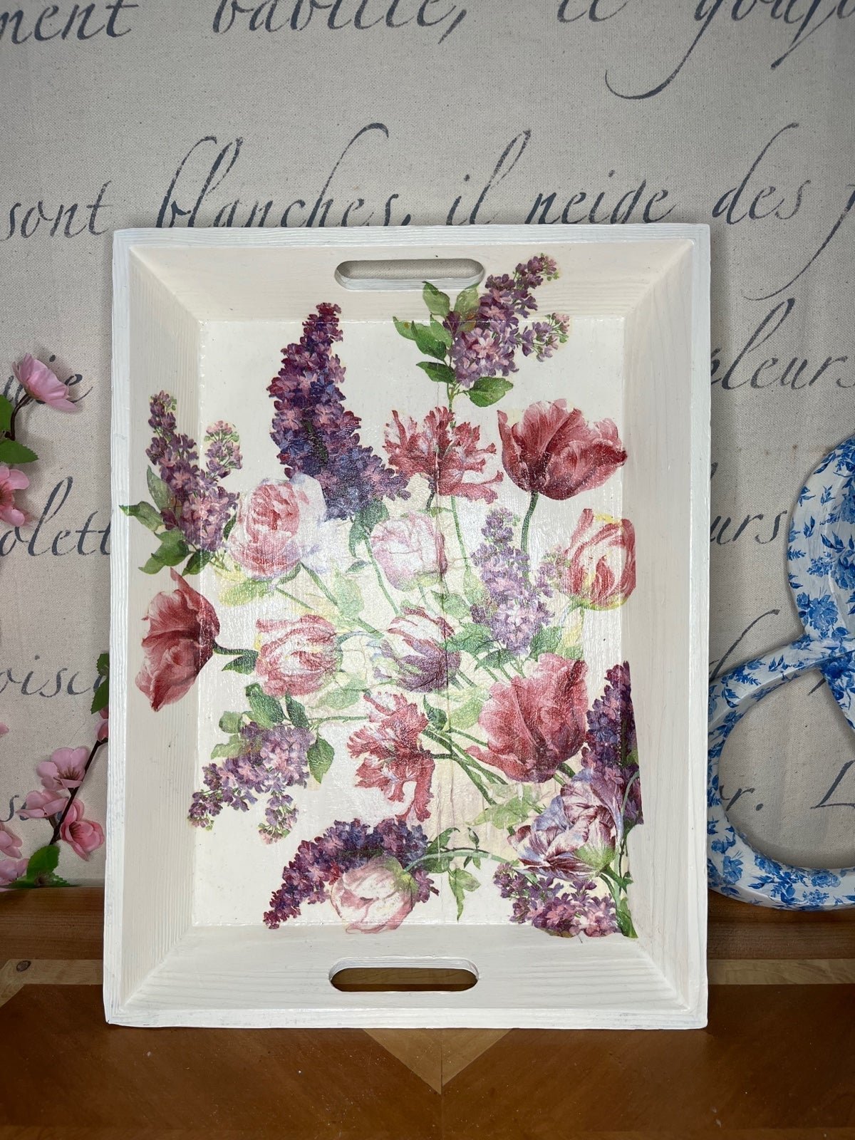 Display serving tray wood
