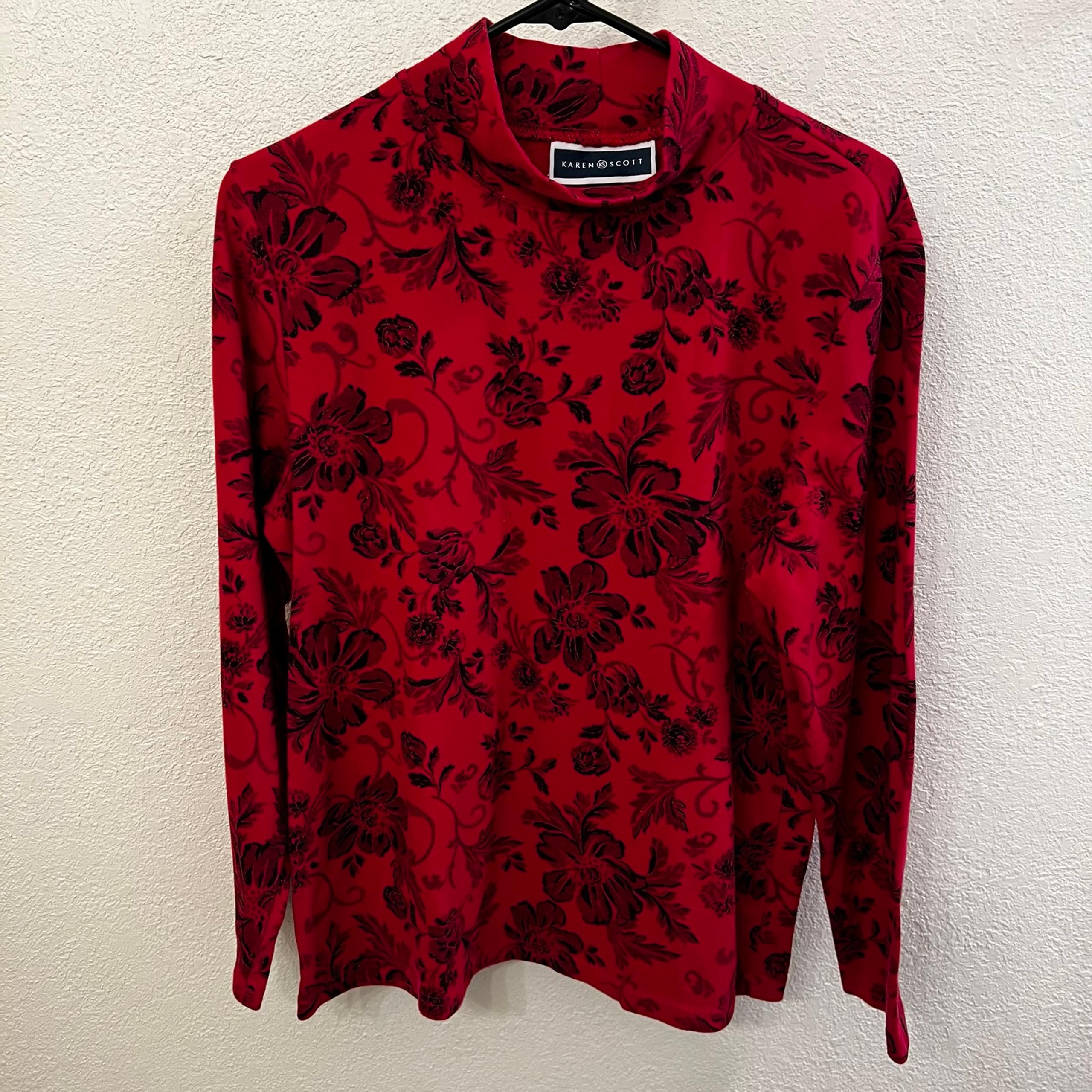 Karen Scott Floral Top (Size XL)