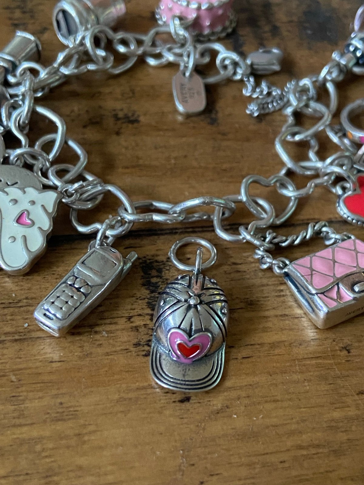 Enamel Heart Ball Cap Charm/Pendant