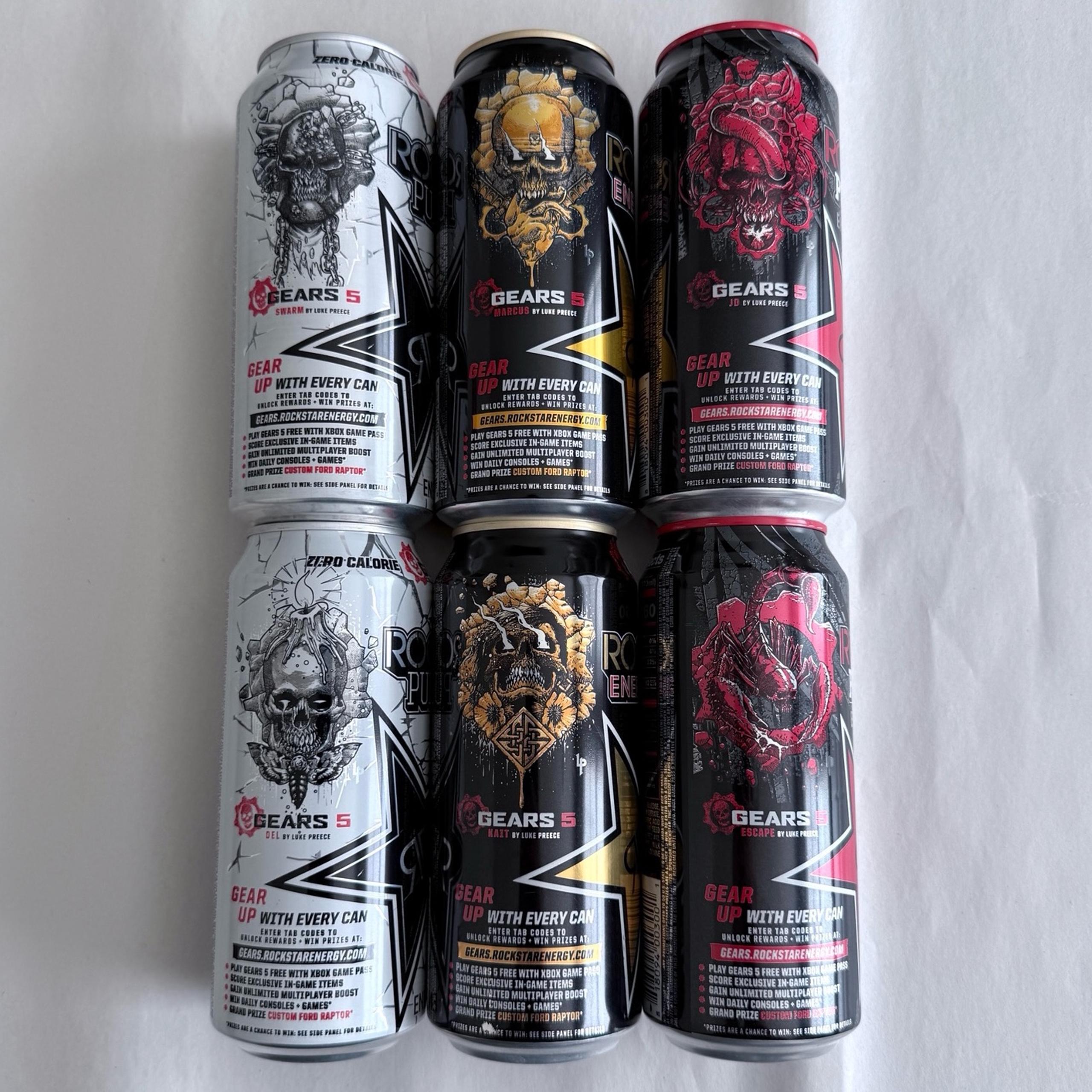 RARE Gears 5 Rockstar Energy Promo Collector Cans FULL SET OF 6