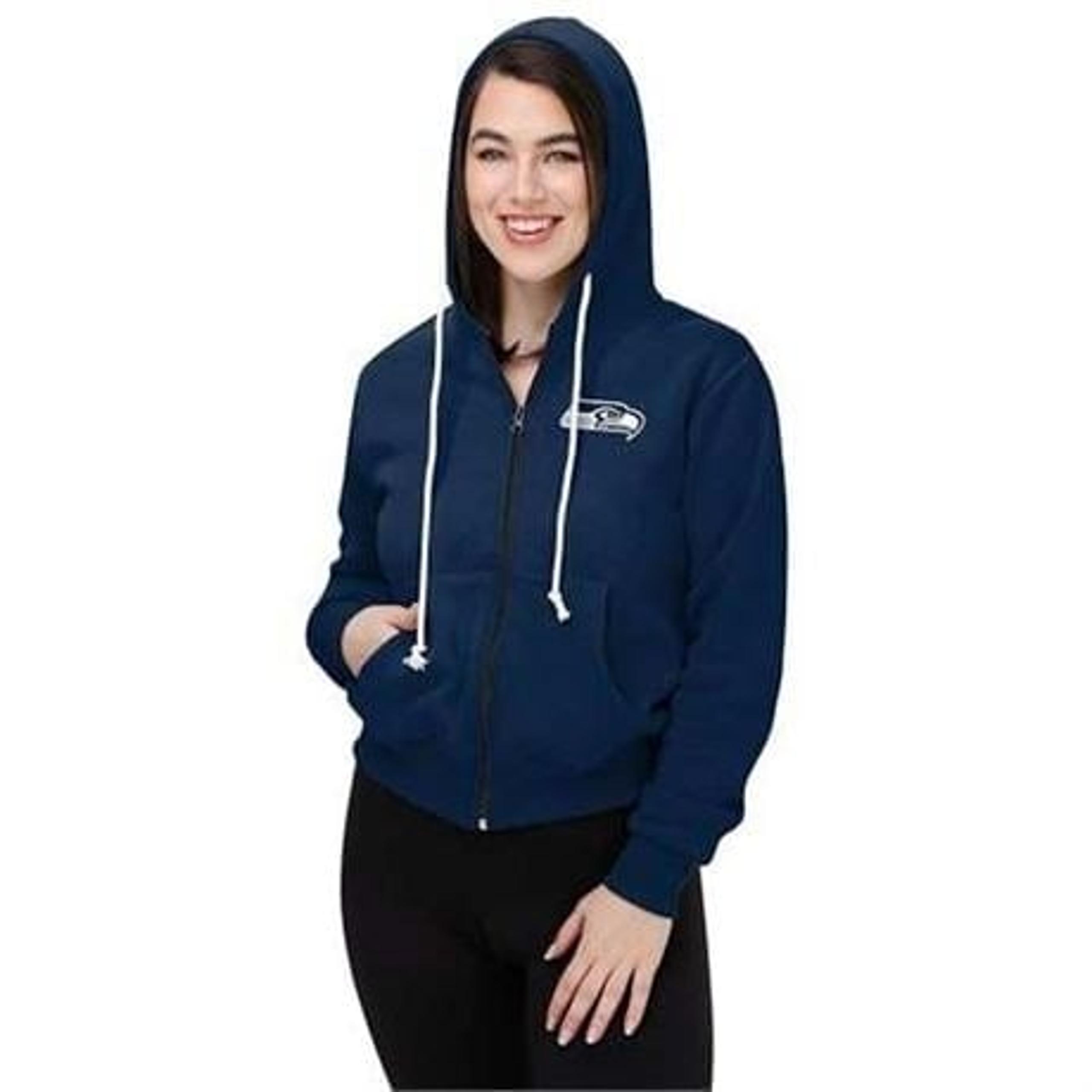 Seattle Seahawks Women's Standard Drop Tail Full Zip Hoodie