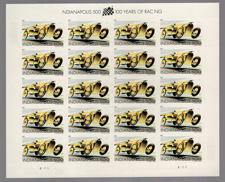 2011 Mint sheet iNDY 500 US postage Stamps