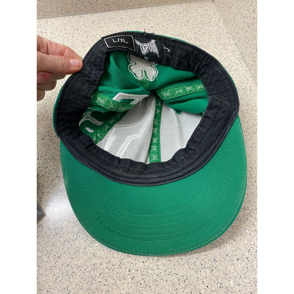 TapouT Green Snapback Hat with Shamrock Logo Athletic Baseball Cap L/XL - detail