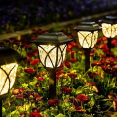 New Waterproof Solar Lights, 6 Pack LED Garden Lights for Yard - Warm White