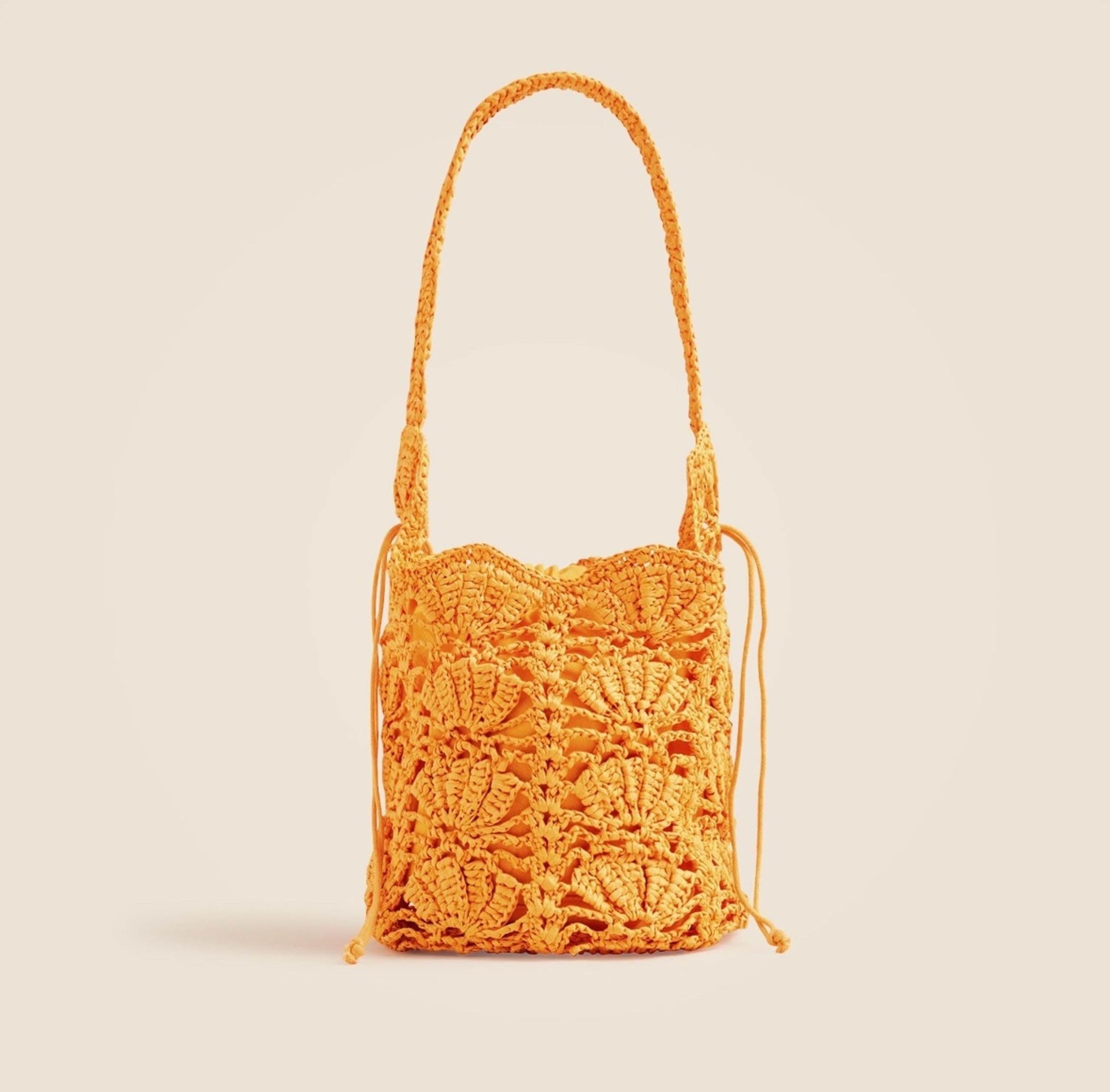 J.Crew Small handknotted faux-raffia bucket bag