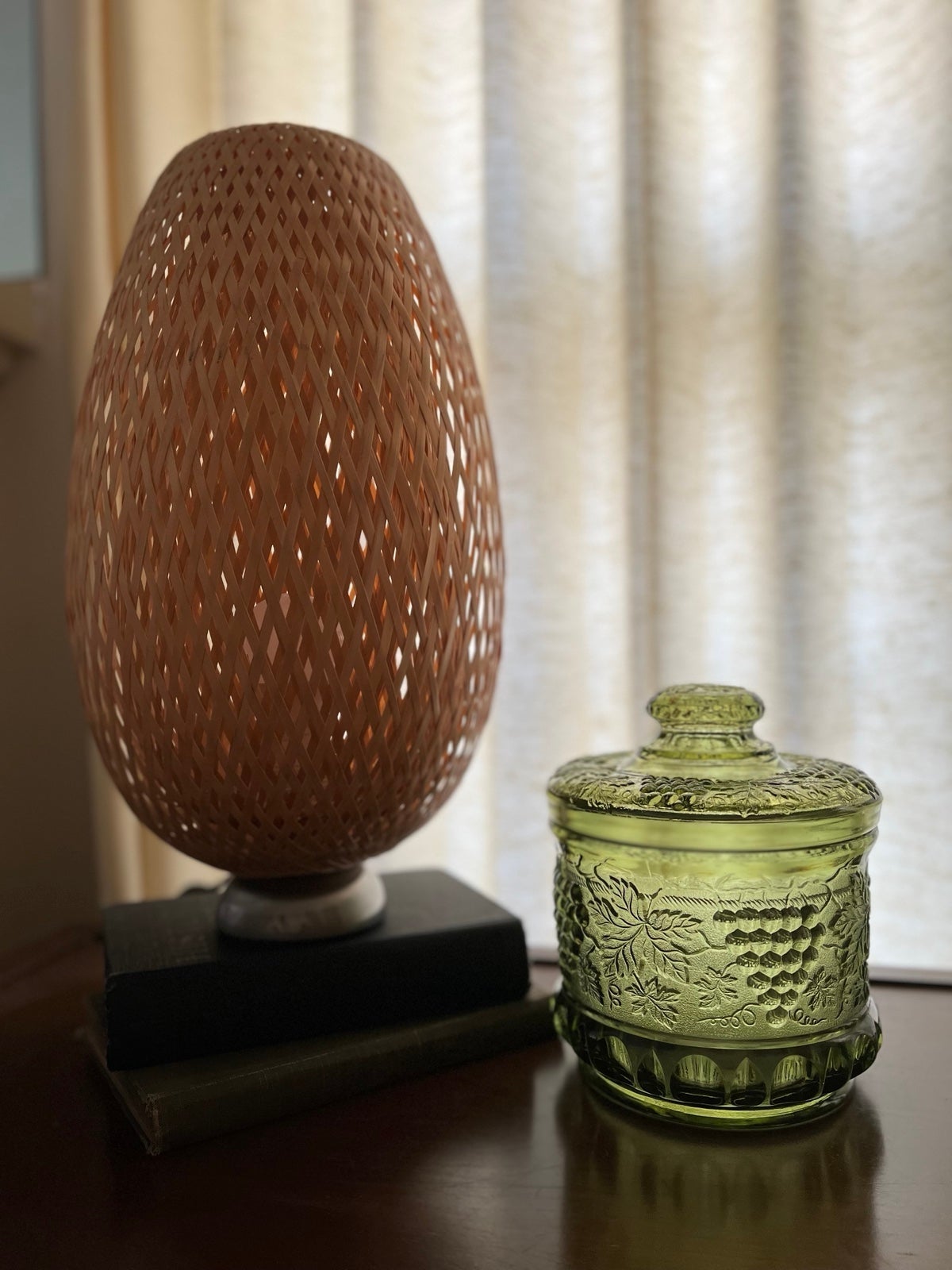 Fenton Grapes and Cables Jar
