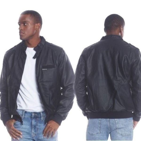 Members Only Men’s Faux Real Leather Iconic Racer Jacket