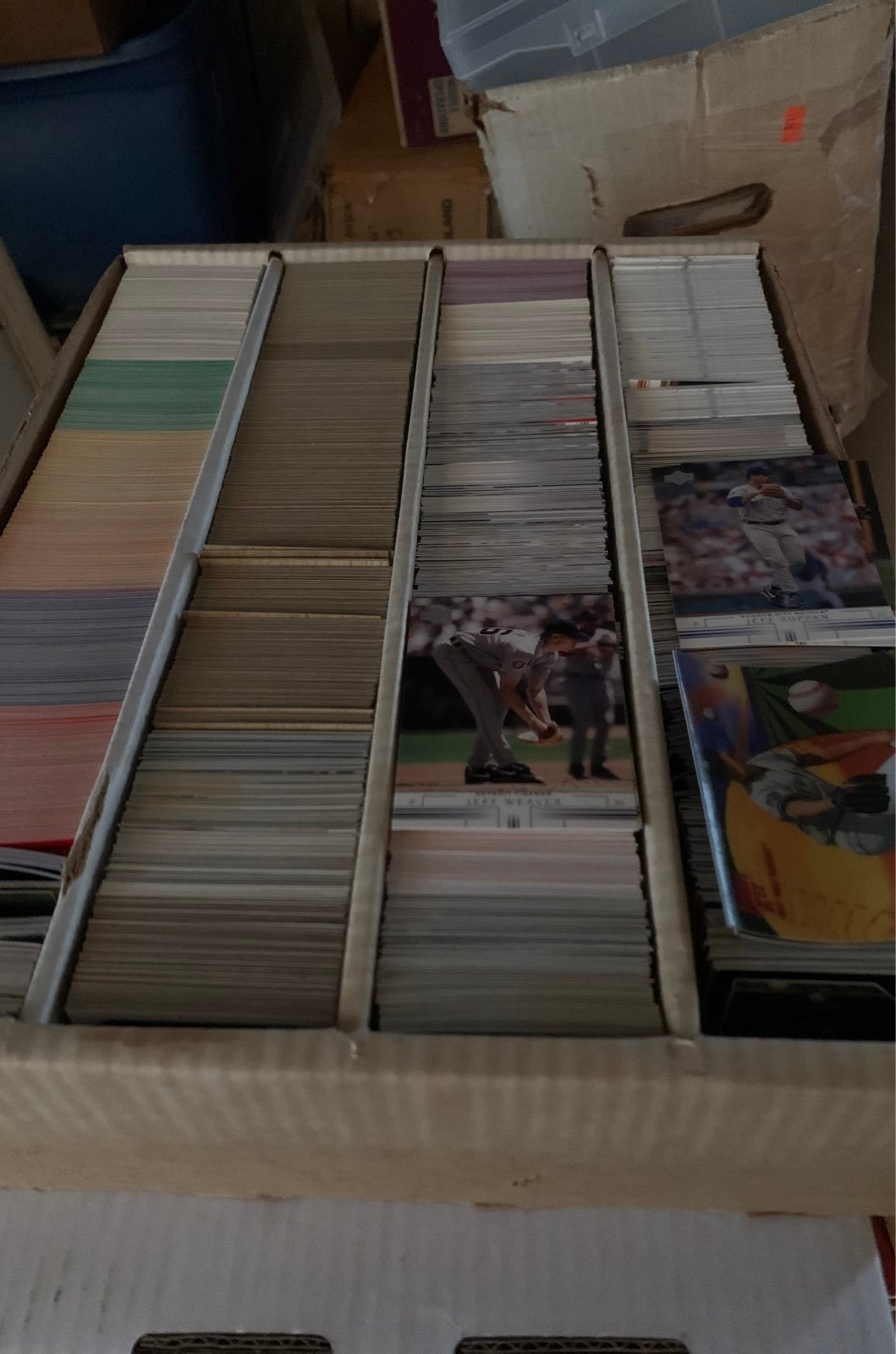 3000 mlb 1980's-00's baseball trading cards lot collection box