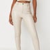 Cream faux croc leather pants size US 8