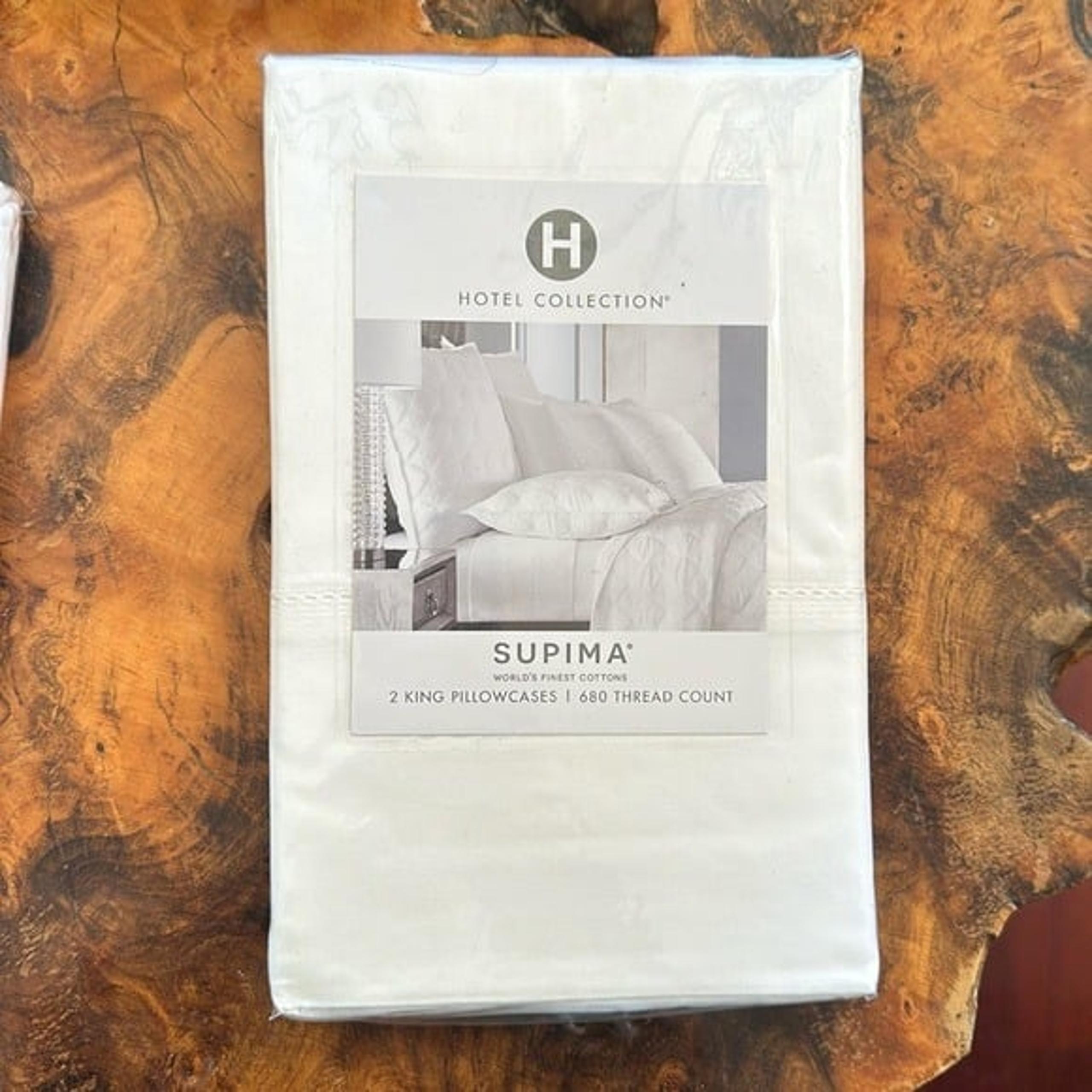 NWT Two (2) Hotel Collection White King Pillow Cases (2 Sets Available)