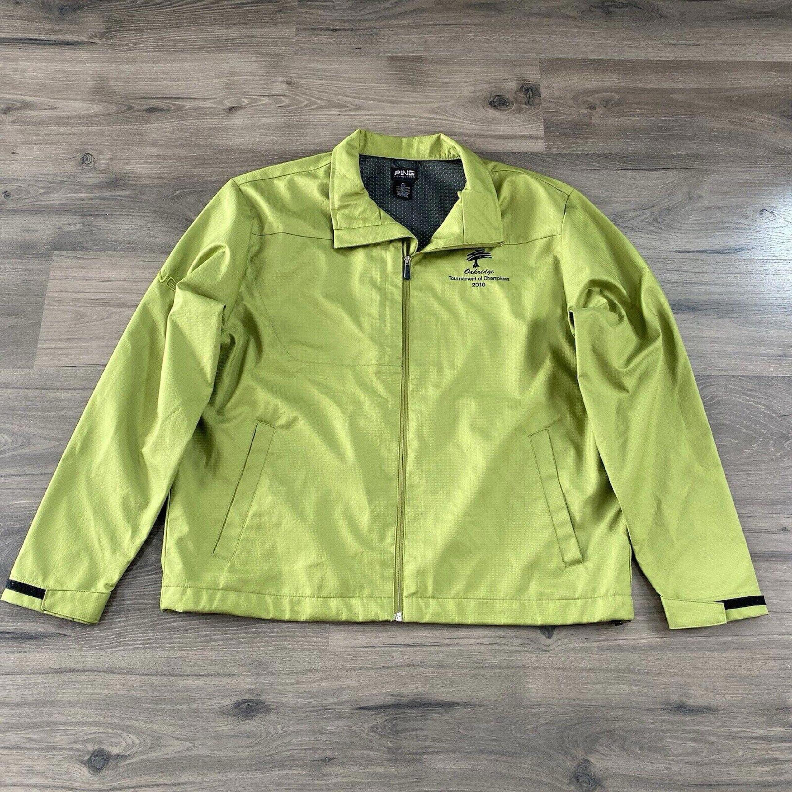 Ping Collection Men's XL Green Full Zip Mesh Lined Golf Windbreaker Jacket GUC
