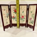 Chinese 4 Panel Screen Hand Painted Silk Lacquer Rose Wood - Signed, VTG, RARE