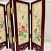 Chinese 4 Panel Screen Hand Painted Silk Lacquer Rose Wood - Signed, VTG, RARE