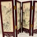 Chinese 4 Panel Screen Hand Painted Silk Lacquer Rose Wood - Signed, VTG, RARE