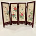 Chinese 4 Panel Screen Hand Painted Silk Lacquer Rose Wood - Signed, VTG, RARE