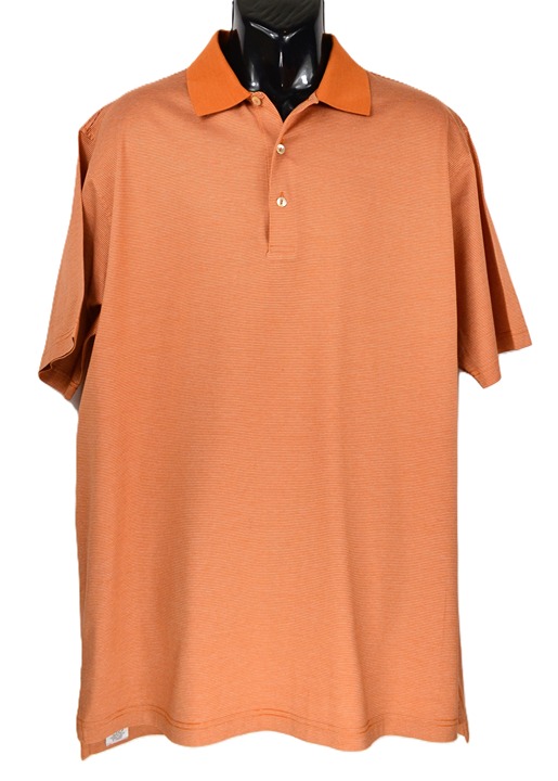 Peter Millar Men's Size XL Orange Cotton Short Sleeve Polo Shirt NWOT