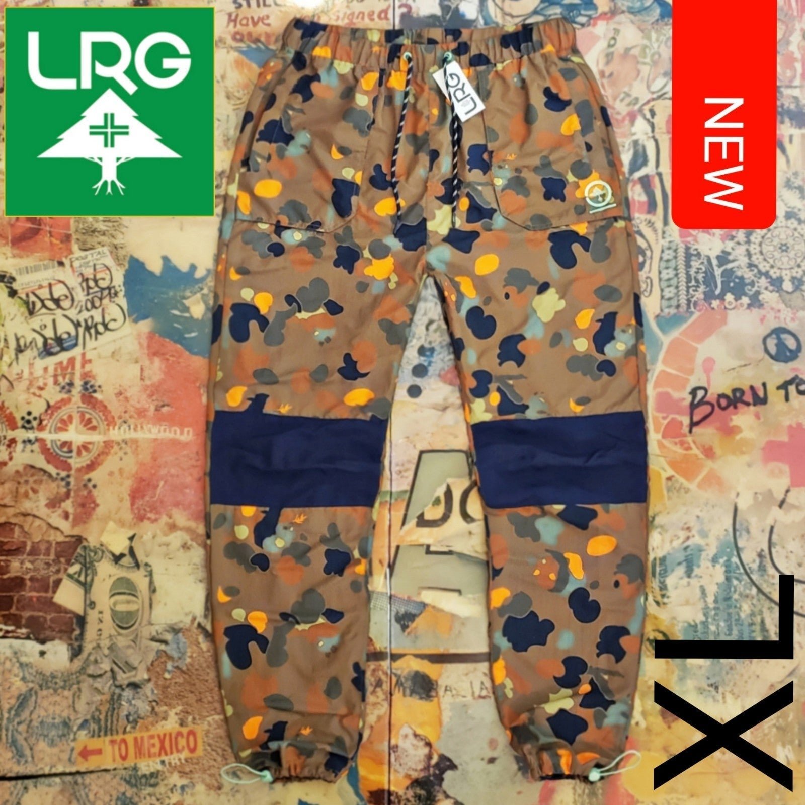 80 New LRG Mens Roots Camo Jogger Pants w/ Zip Pockets! XL