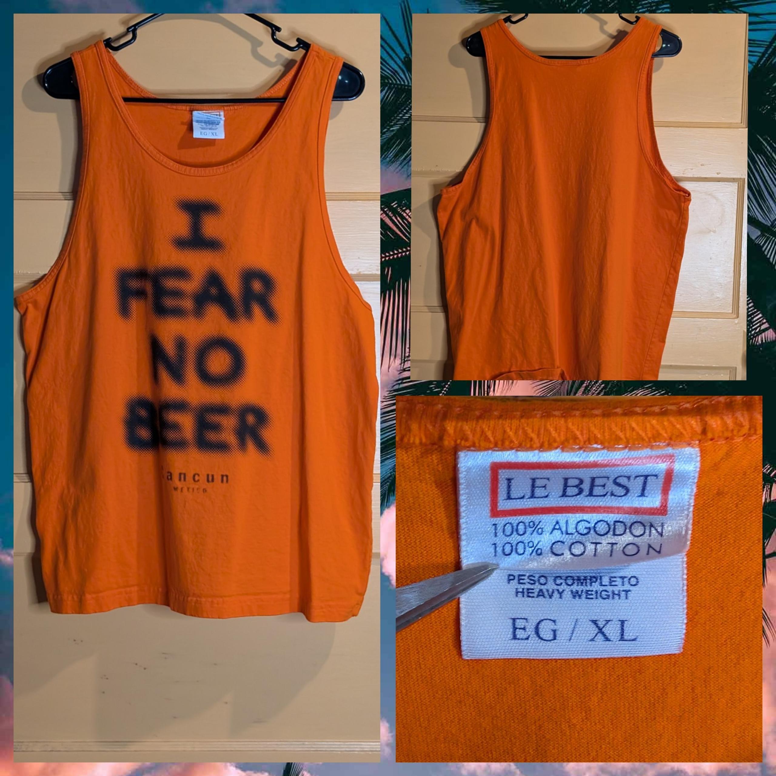 VINTAGE I FEAR NO BEER CANCUN MEXICO TANK TOP