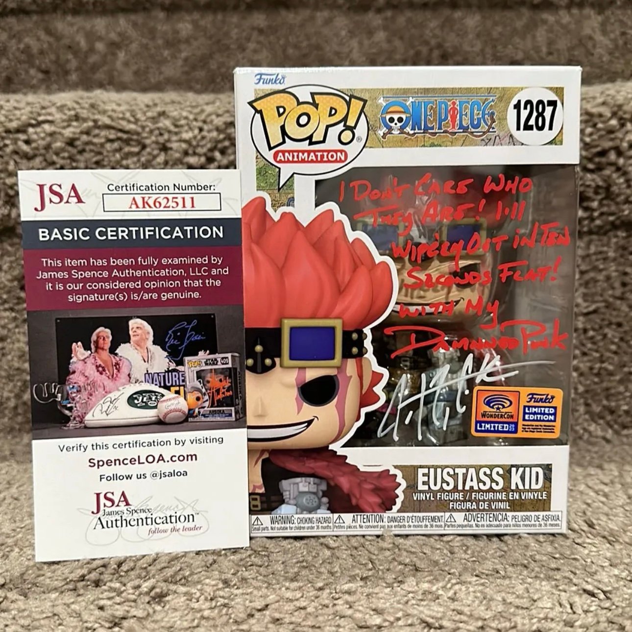 Eustass Kid #1287 [WonderCon](Official Con Sticker) - SIGNED by Justin Cook (JSA