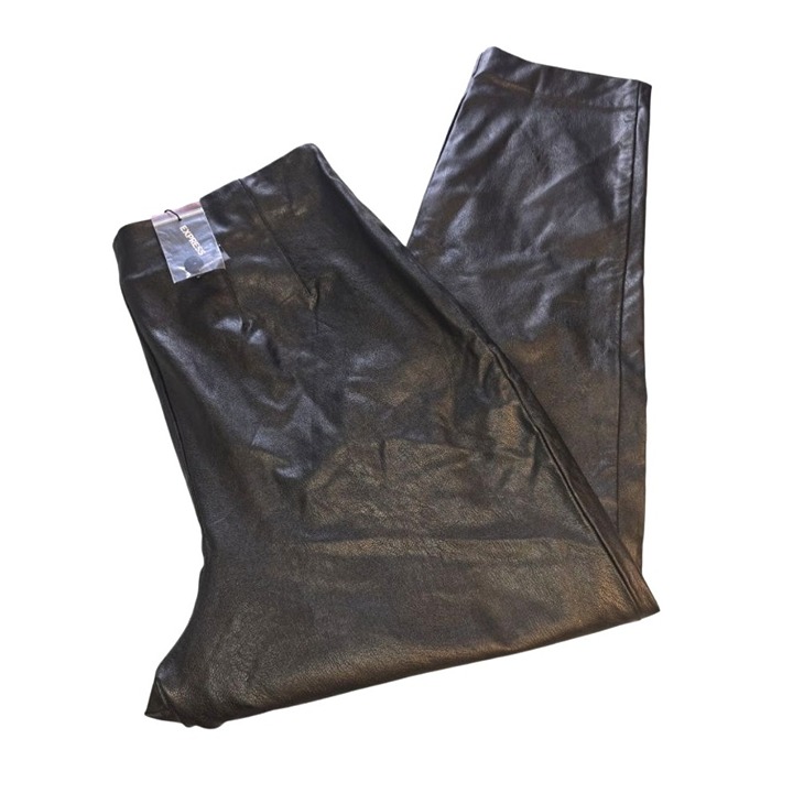 Express Black Faux Leather Pants New Size 12R
