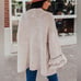 {Love Riche} Loose Knit Cardigan Sweater with Fringe Detail in Cream - Large