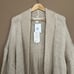 {Love Riche} Loose Knit Cardigan Sweater with Fringe Detail in Cream - Large