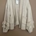 {Love Riche} Loose Knit Cardigan Sweater with Fringe Detail in Cream - Large