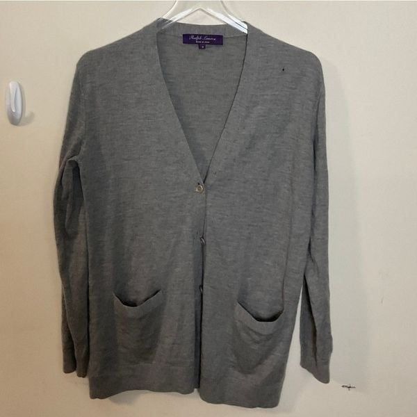 Ralph Lauren Purple Label Cashmere V Neck Cardigan with Pockets Medium