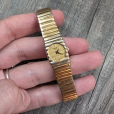 Vintage and Very Unusual Seiko Small Oval Shaped Face Gold Tone Bracelet Watch