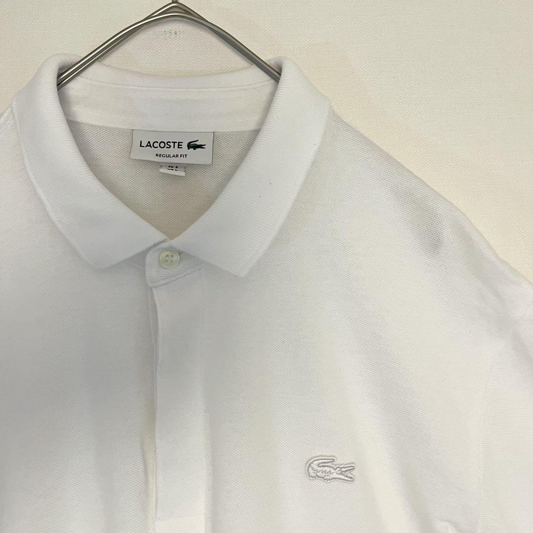【Rare All-White, Excellent Condition with Minimal Wear】Lacoste Polo Shirt★FR 5 US L