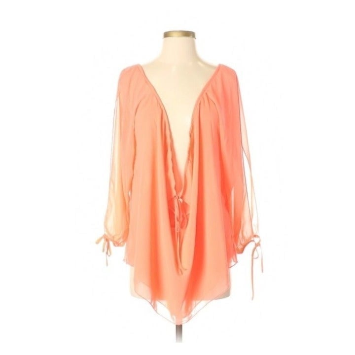 BCBGMAXAZRIA Coral XS Long Sleeve Blouse