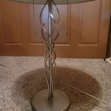 Mid-century modern flying saucer spiral table lamp