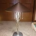 Mid-century modern flying saucer spiral table lamp