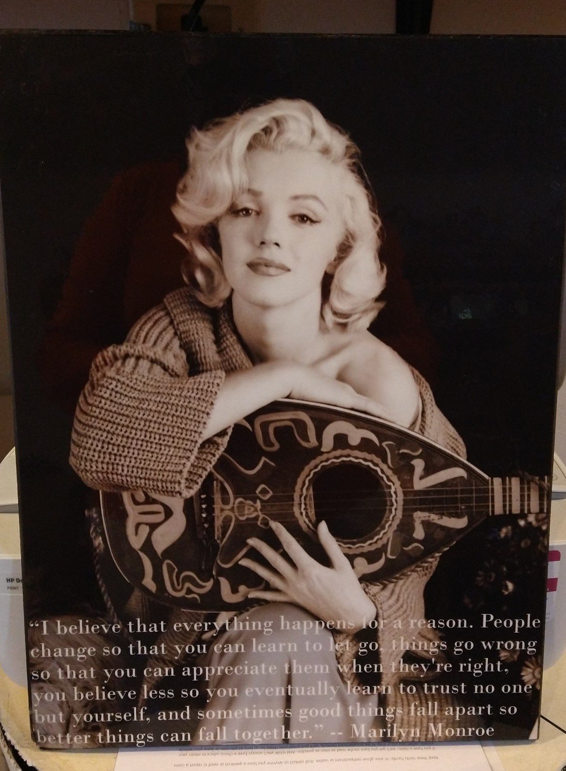 Black and White Marilyn Monroe portrait.
