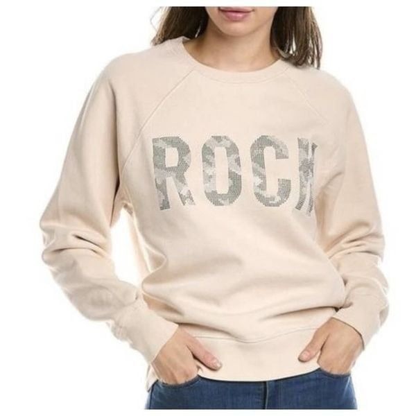 Zadig & Voltaire Camo Rock Strass Sweatshirt In Crème SZ Large