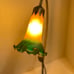 Vintage Tiffany Style Lily Pond Amber Green Light Desk Table Lamp Excellent 16”