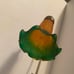Vintage Tiffany Style Lily Pond Amber Green Light Desk Table Lamp Excellent 16”