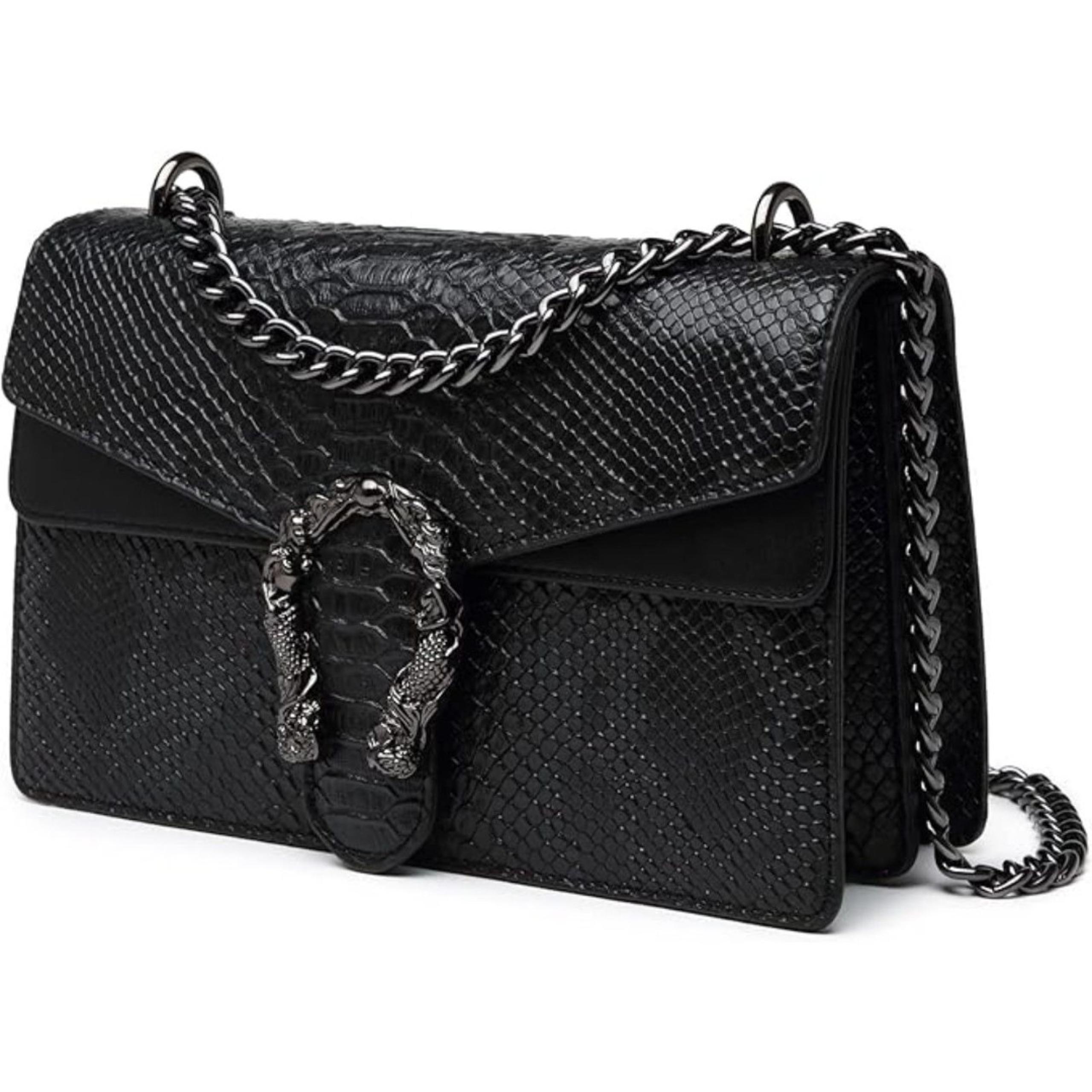 Luxury Designer Crossbody Bags - Snake Printed Clutch Purse Leather Shoulder Bag
