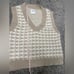 Abercrombie & Fitch NWOT Cropped Fuzzy Soft Sweater Vest Houndstooth Tan Size M