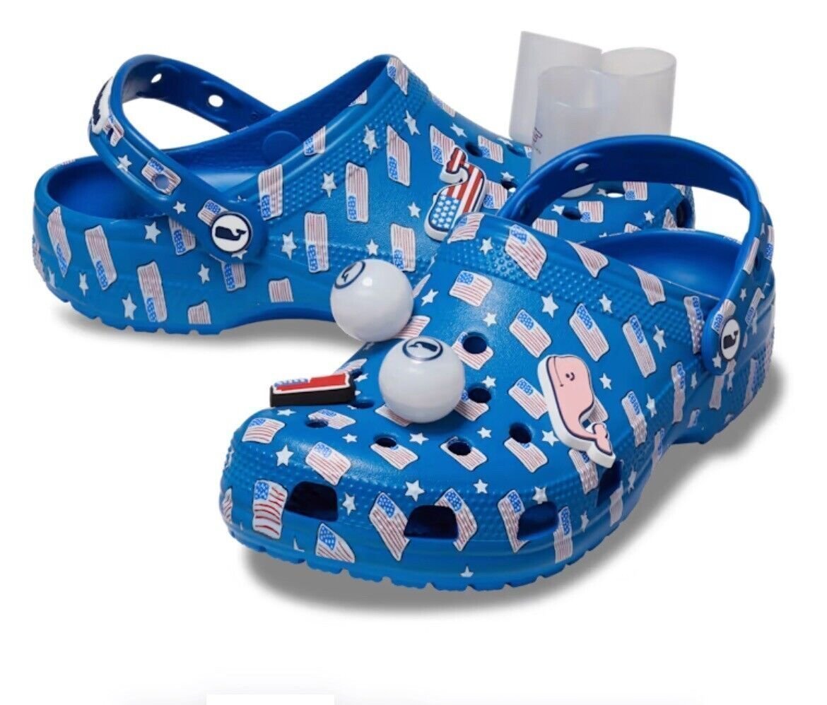 Crocs Vineyard Vines 4th Of July USA Americana Classic Clog- Cobalt Blue M10/W12