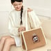Classic bag series labubu plush tote bag brown