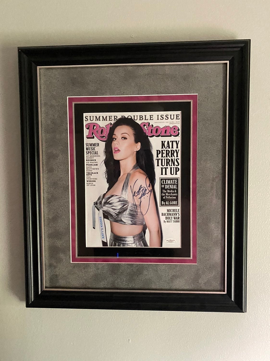 Katy Perry Rolling Stone cover Autograph and Framed