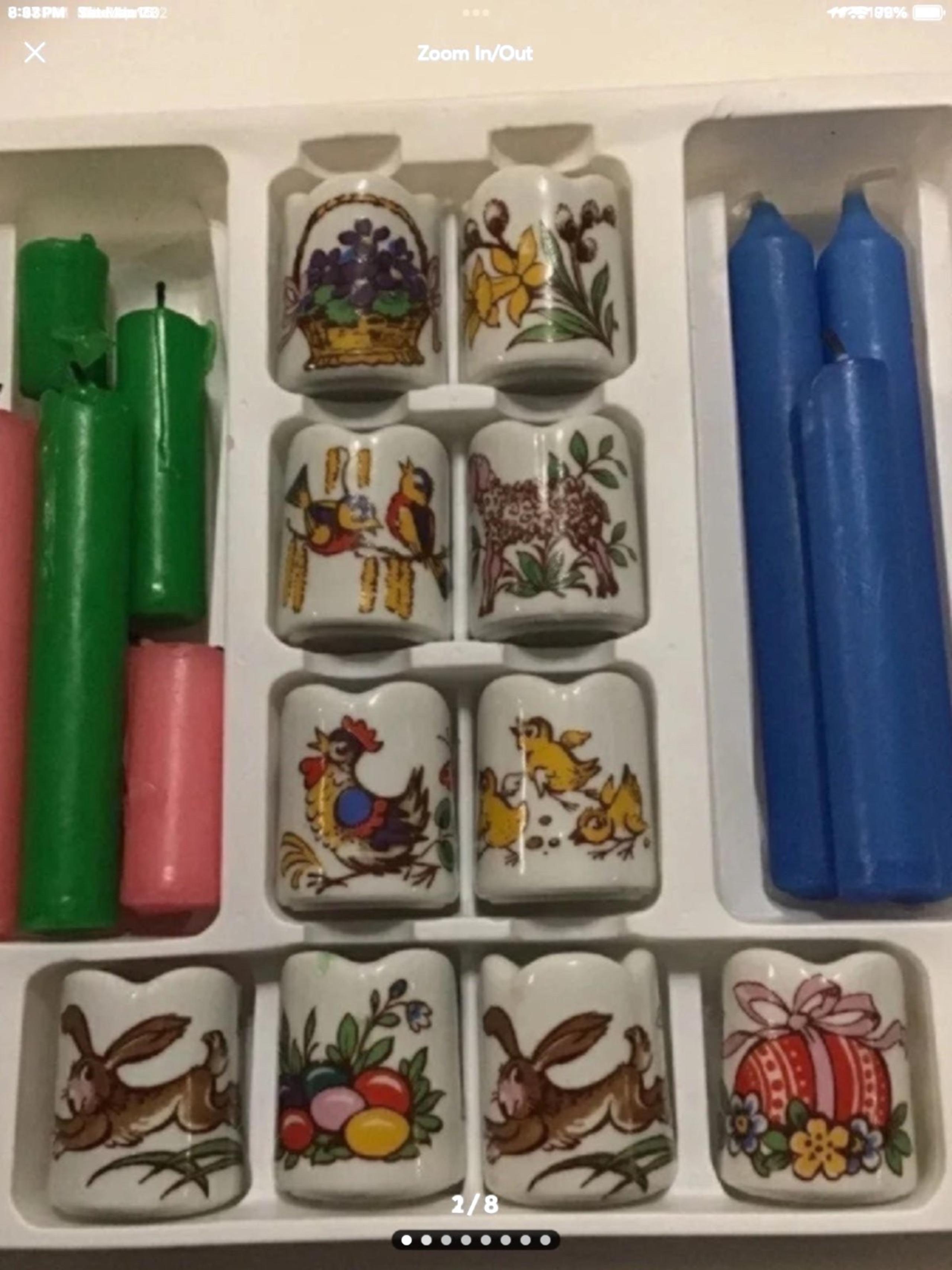 Vintage Biedermann Easter Mini porcelain Candle Holders (10) With Candles w box