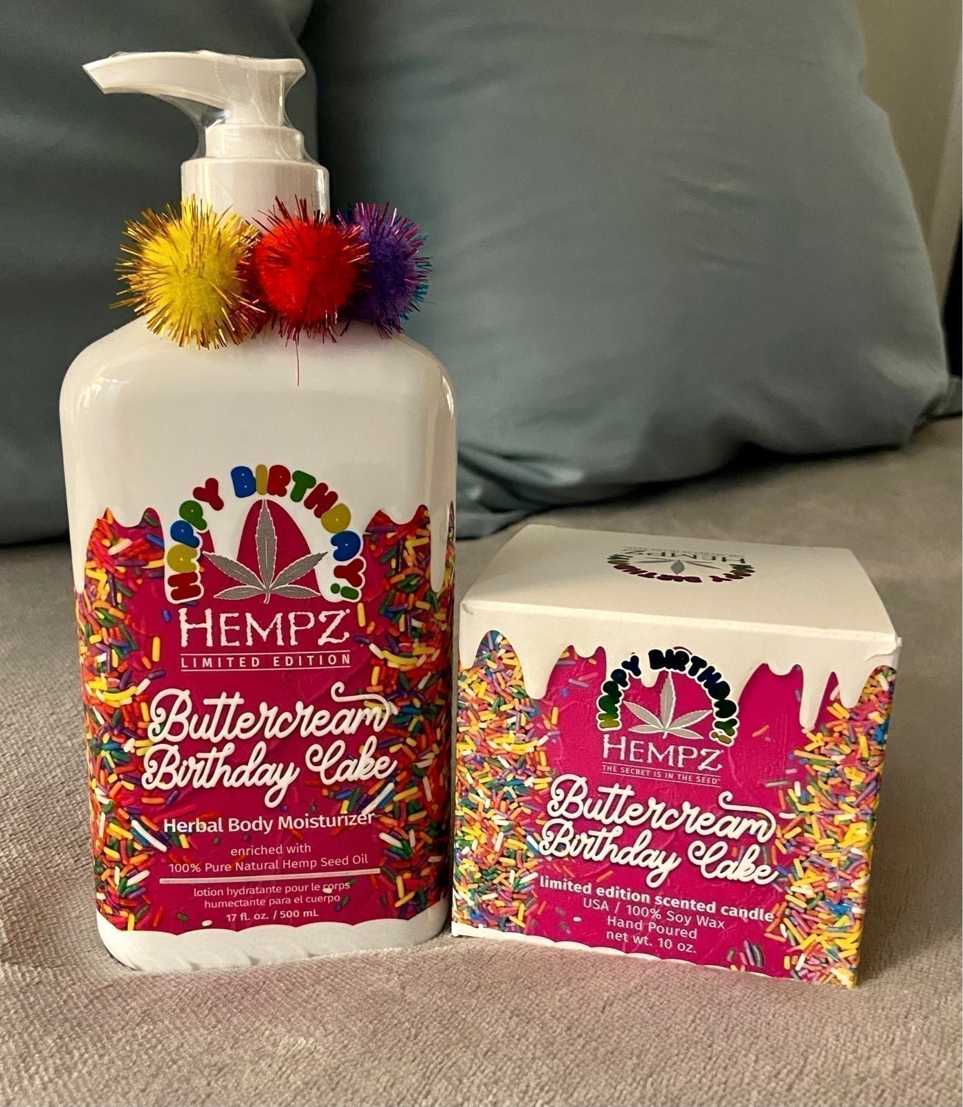 Hempz Limited Edition Buttercream Birthday Cake Body Lotion & Candle Set